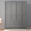 Ντουλάπα ρούχων Emily τετράφυλλη χρώμα anthracite 140x50x210εκ.