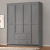 Ντουλάπα ρούχων Emily τετράφυλλη χρώμα anthracite 140x50x210εκ.
