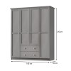 Ντουλάπα ρούχων Emily τετράφυλλη χρώμα anthracite 140x50x210εκ.
