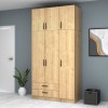 Ντουλάπα ρούχων Ricardo τρίφυλλη με πατάρι χρώμα φυσικό οξιάς 120x51,8x240εκ.