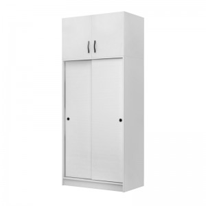 Ντουλάπα ρούχων Regio δίφυλλη συρόμενη με πατάρι χρώμα λευκό 100x60x240εκ.