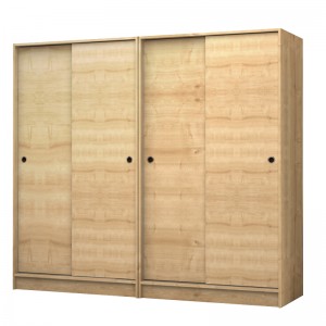 Ντουλάπα ρούχων Regio τετράφυλλη συρόμενη χρώμα φυσικό οξιάς 200x60x181εκ.