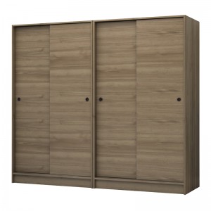 Ντουλάπα ρούχων Regio τετράφυλλη συρόμενη χρώμα καρυδί 200x60x181εκ.