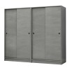 Ντουλάπα ρούχων Regio  τετράφυλλη συρόμενη χρώμα γκρι σκυροδέματος 200x60x181εκ.