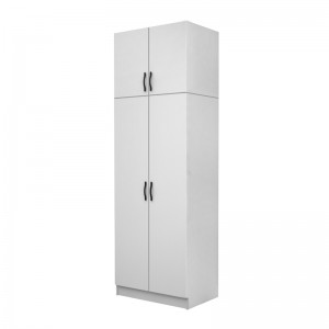 Ντουλάπα ρούχων Vivian δίφυλλη με πατάρι χρώμα λευκό 80x51,8x240εκ.