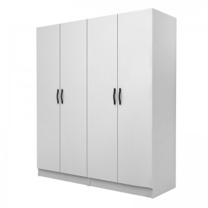 Ντουλάπα ρούχων Vivian τετράφυλλη χρώμα λευκό 160x51,8x181εκ.