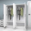 Ντουλάπα ρούχων Vivian τετράφυλλη χρώμα λευκό 160x51,8x181εκ.