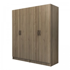 Ντουλάπα ρούχων Vivian τετράφυλλη χρώμα καρυδί 160x51,8x181εκ.