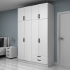 Ντουλάπα ρούχων Vivian τετράφυλλη με πατάρι και συρτάρια χρώμα λευκό 160x51,8x240εκ.