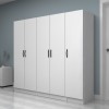 Ντουλάπα ρούχων Vivian πεντάφυλλη χρώμα λευκό 200x51,8x181εκ.