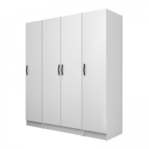 Ντουλάπα ρούχων Vivian τετράφυλλη χρώμα λευκό 160x51,8x181εκ.