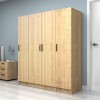 Ντουλάπα ρούχων Vivian τετράφυλλη χρώμα φυσικό οξιάς 160x51,8x181εκ.