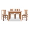 Σετ τραπεζαρίας Bergen 5 τμχ μασίφ ξύλο - MDF με επεκτεινόμενο τραπέζι 120/150x68x77εκ.