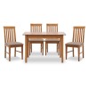 Σετ τραπεζαρίας Bergen-Francis 5 τμχ μασίφ ξύλο-MDF με επεκτεινόμενο τραπέζι 120/150x68x77εκ.