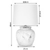 Επιτραπέζιο ασπρόμαυρο κεραμικό φωτιστικό PWL-0002 Ε27 μπεζ καπέλο Φ28x48,5εκ
