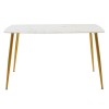 Τραπέζι Paris οβάλ γυαλί 8mm λευκό μαρμάρου-χρυσό 150x80x75εκ