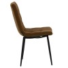 Καρέκλα Nola ύφασμα καφέ-μαύρο πόδι 48x58xH88cm