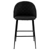 Σκαμπό bar Kudos μεταλλικό μαύρο-βελούδο μαύρο 49x47xH94cm