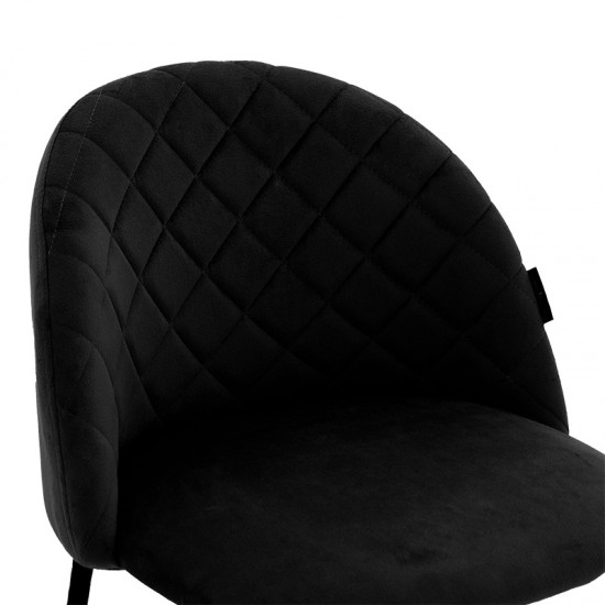 Σκαμπό bar Kudos μεταλλικό μαύρο-βελούδο μαύρο 49x47xH94cm