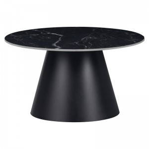 Βοηθητικά τραπέζια Fabrin Inart μαύρο μαρμάρου sintered stone-μαύρο μέταλλο