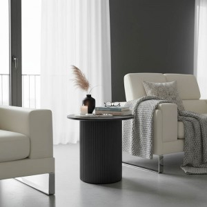 Βοηθητικό τραπέζι Dovel mdf σε μαύρη απόχρωση Φ50x45εκ