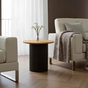 Βοηθητικό τραπέζι Dovel mdf σε sonoma -μαύρη απόχρωση Φ50x45εκ