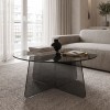 Τραπέζι σαλονιού Cleary tempered 8mm γυαλί ανθρακί Φ70x45εκ Τραπέζι σαλονιού Cleary tempered 8mm γυαλί ανθρακί Φ70x45εκ