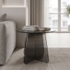 Τραπέζι βοηθητικό Cleary tempered 8mm γυαλί ανθρακί Φ50x45εκ Τραπέζι βοηθητικό Cleary tempered 8mm γυαλί ανθρακί Φ50x45εκ