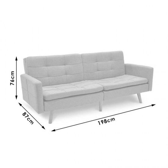 Καναπές-κρεβάτι Flexible σε ανθρακί ύφασμα 198x87x76εκ