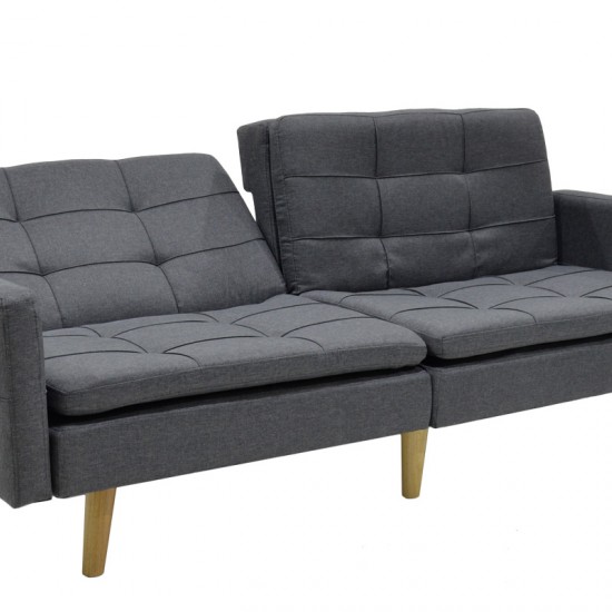 Καναπές-κρεβάτι Flexible σε ανθρακί ύφασμα 198x87x76εκ