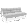Καναπές-κρεβάτι Rebel 3θέσιος με ύφασμα γκρι 189x92x82εκ