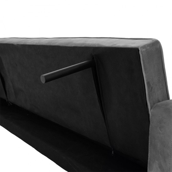 Καναπές-κρεβάτι Success 3θέσιος βελούδο γκρι 190x80x84εκ