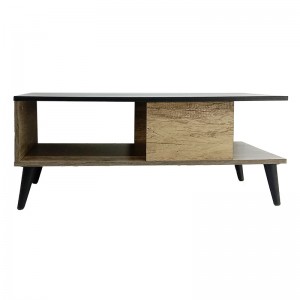 Τραπέζι σαλονιού Moses χρώμα μαύρο μαρμάρου-sonoma 90x54x37.5εκ