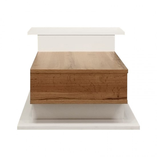 Τραπέζι σαλονιού Nuvele σε λευκή-sonoma απόχρωση 90x50x35εκ