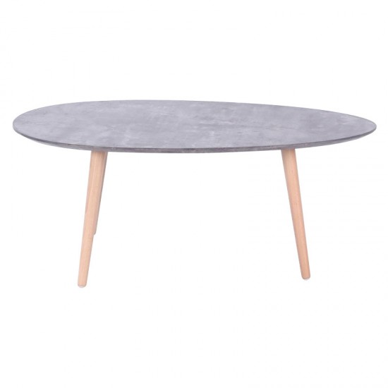 Τραπέζι σαλονιού HAMILTON χρώμα γκρι cement-φυσικό 98x60x38εκ