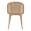 Καρέκλα Riccardo φυσικό pe rattan-μπεζ ύφασμα-φυσικό μέταλλο 56x52x82εκ