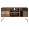 Έπιπλο τηλεόρασης Boho καρυδί με μεταλλικά πόδια 120x39x64εκ