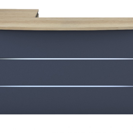 Γραφείο εργασίας επαγγελματικό Lotus αναστρέψιμο φυσικό-ανθρακί 180x160x75εκ