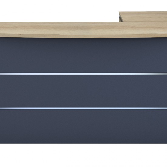 Γραφείο εργασίας επαγγελματικό Lotus αναστρέψιμο φυσικό-ανθρακί 180x160x75εκ