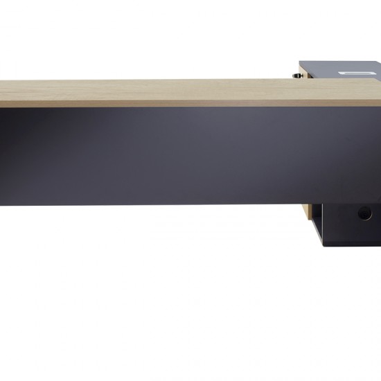 Γραφείο εργασίας επαγγελματικό Lotus αναστρέψιμο σε φυσικό-ανθρακί 180x160x75εκ