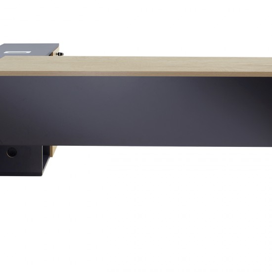 Γραφείο εργασίας επαγγελματικό Lotus αναστρέψιμο σε φυσικό-ανθρακί 180x160x75εκ