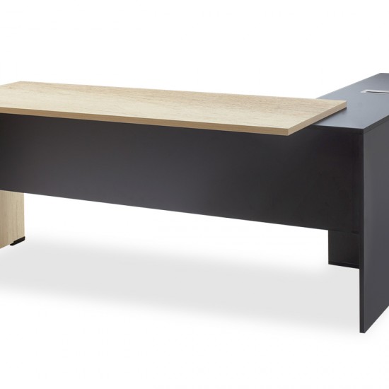 Γραφείο εργασίας επαγγελματικό Lotus αναστρέψιμο σε φυσικό-ανθρακί 180x160x75εκ