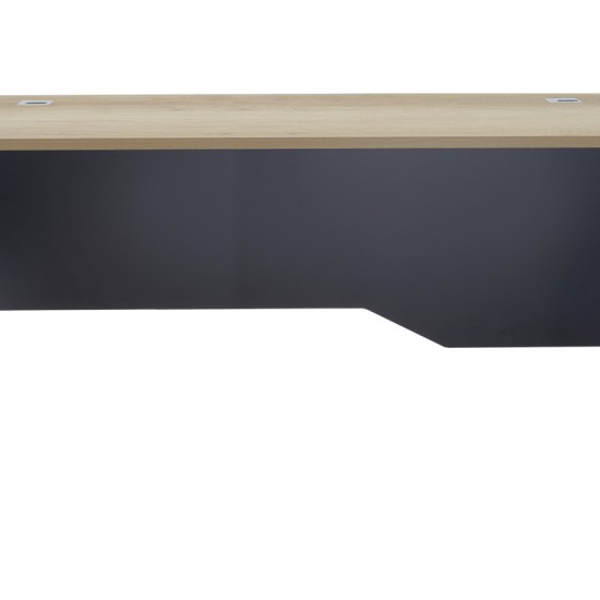 Γραφείο εργασίας επαγγελματικό Lotus φυσικό-ανθρακί 180x80x75εκ