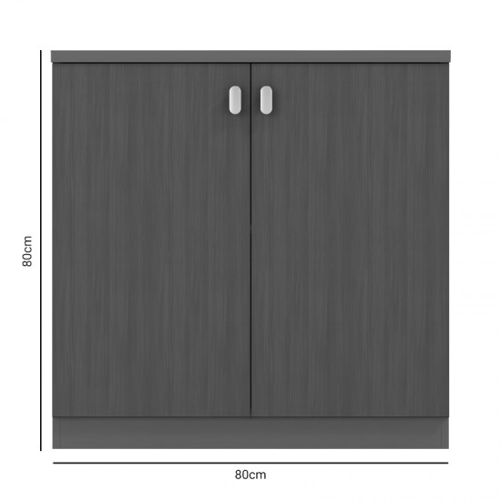 Ντουλάπι γραφείου επαγγελματικό χαμηλό Denith  ανθρακί-καρυδί  80x40x80εκ