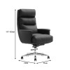 Καρέκλα γραφείου διευθυντή Nagal PU σε μαύρη απόχρωση 71x73x117-123εκ