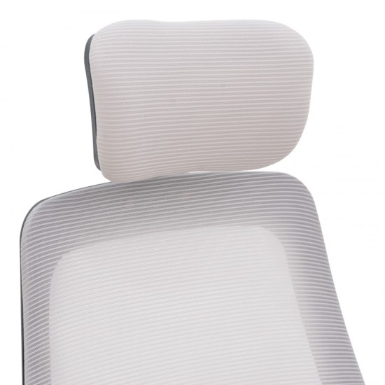 Καρέκλα γραφείου Peja mesh ύφασμα γκρι-μπεζ με μαύρο σκελετό 58x60x107-117εκ