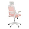 Καρέκλα γραφείου Peja  mesh ύφασμα ροζ-σκελετός λευκό 58x60x107-117εκ