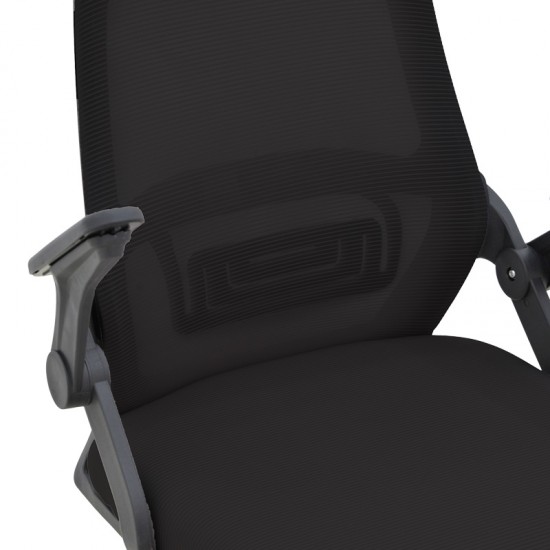 Καρέκλα γραφείου Reji mesh ύφασμα μαύρο 58x60x89-99εκ