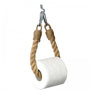 Κρεμάστρα - χαρτοθήκη τοίχου PWF-0226 μεταλλική με σχοινί 12x3x38εκ