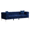 Καναπές 3θέσιος τύπου Chesterfield βελούδο μπλε 237x90x73εκ